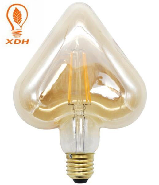 Bulbo ambarino 2200K do filamento do diodo emissor de luz Dimmable do bulbo 4W do diodo emissor de luz de Edison do vintage do coração da estrela