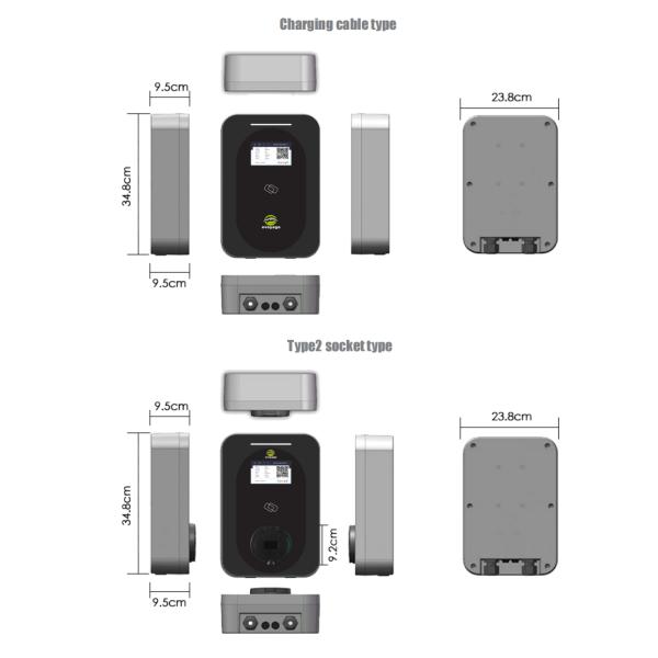 Wallbox GB/T EV зарядное устройство 32A 7kW однофазная станция зарядки EV с кабелем 5M EV