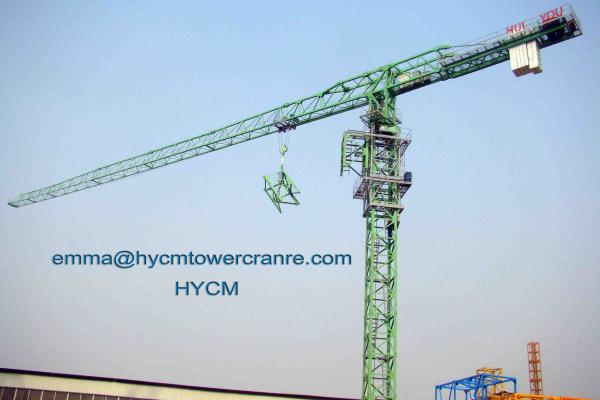 Faucet 10t Tower Crane Flat Top Type 60m Arm Working Jib With Russia Certificate