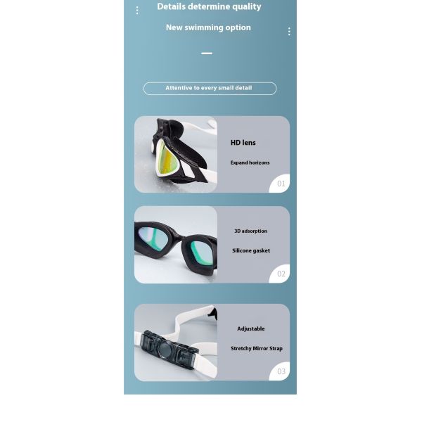 Lunettes de natation modèle électroplaqué, étanches et antibuée, adaptées aux hommes et aux femmes, équipement de natation