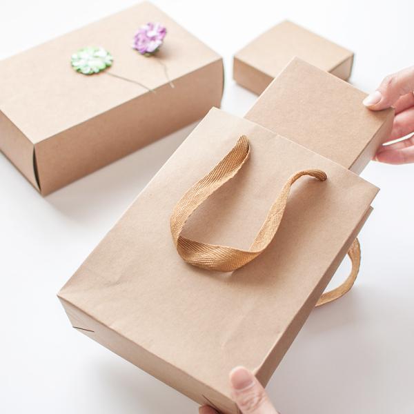 DIY печатая небольшой подарок бумаги Брауна Kraft ящика кладет в мешки с крышкой
