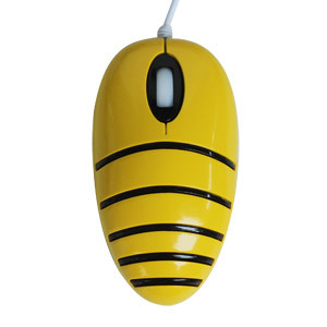 KolorFish Computer Wired Mouse Fashion Bee Design 800 DPI 1.5m Cable Optical Mouse