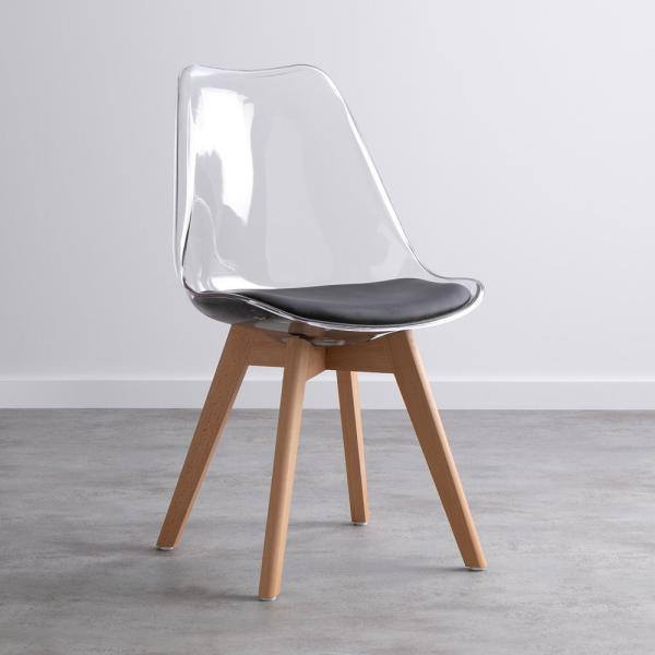 Nordic PC Transparent Acrylic White Plastic Kitchen Chairs For Cafe