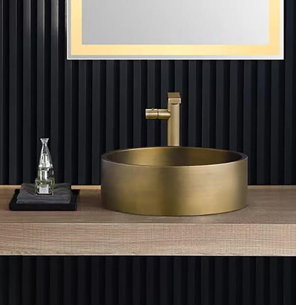 Bronze Color Table Top Bathroom Sink SUS304 Stainless Steel Material