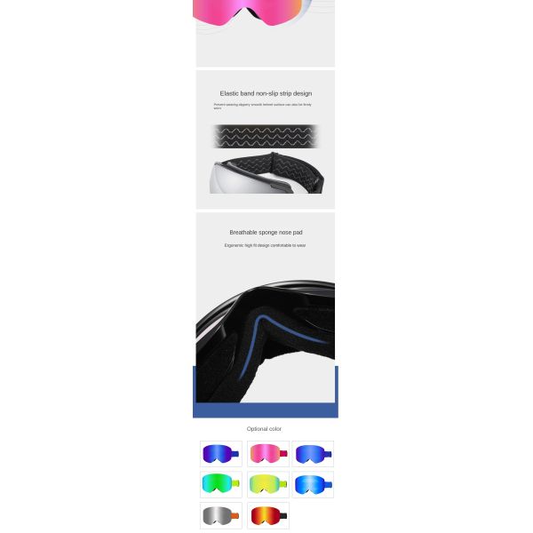 2025 New Model Gradient Colorful Ski Goggles | Factory Customized Anti-Fog High-Definition Vision, Fully Protecting Eyes for Smooth Skiing on the Mountain