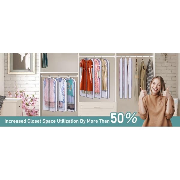 Customized Non-Woven Men'S Suit Bag For Travel Dust Folding Garment Bags PVC Clear Hanging Zip Suit Cover Bag