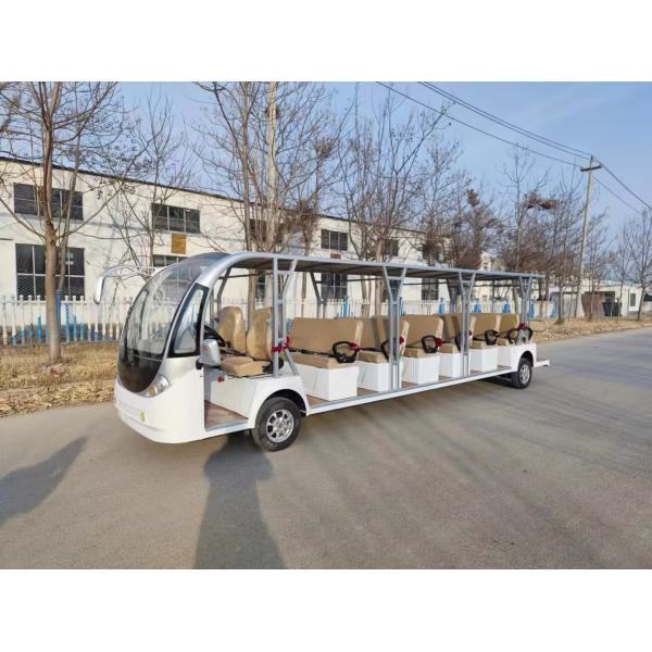 Белый 23-местный электрический туристический автобус 72v 200AH с свинцово-кислотным аккумулятором без двери