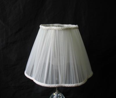 Hand Pinched Bedside Lamp Shade With Box Pleated Style And Pearls At Bottom