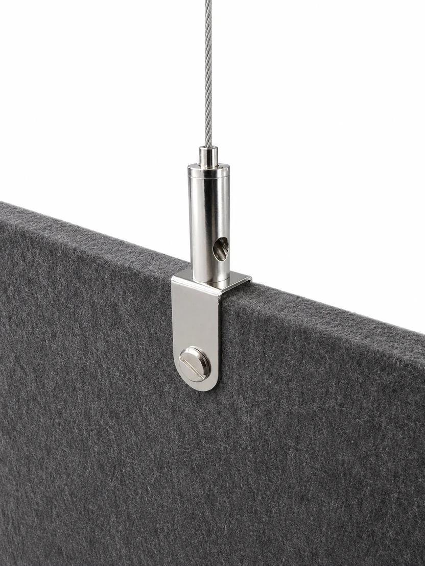 Tensioned Adjustable Panel Hanging System Self Locking Fork Cable Gripper Acoustic Ceiling Studio Soundproofing