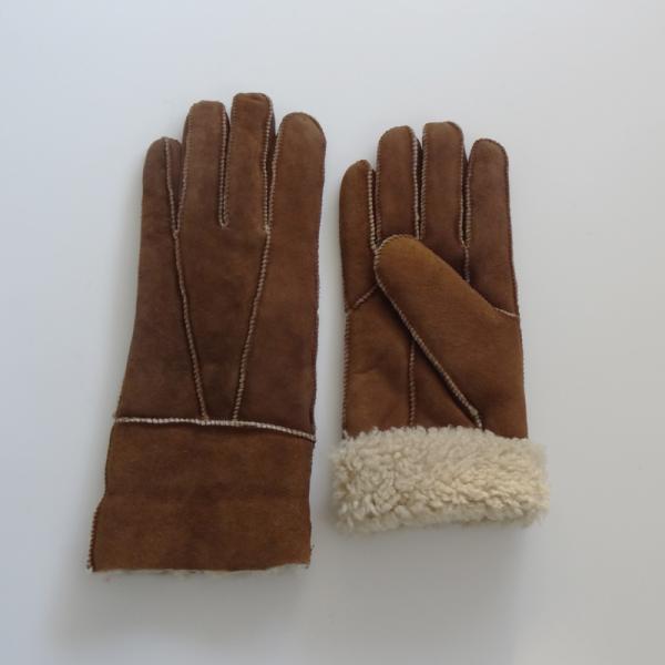 Classical hot sale machine sewing winter slink women sheepskin gloves