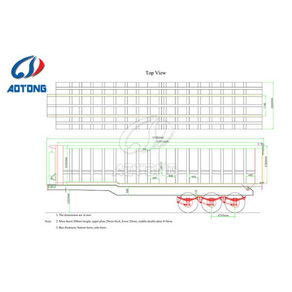 50 тонн 3-осевых саморазрядных перегонных прицепов с гидравлическим цилиндром и HAVY