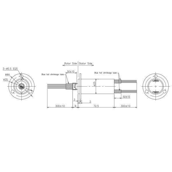 44mm Flange IP51 Capsule Slip Ring 22 Wires For Radar System