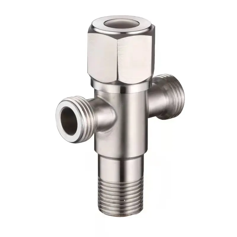 Modern Bathroom Toilet Faucet Mixer Control Angle Brushed Color Two-Way 304 Angle Valve