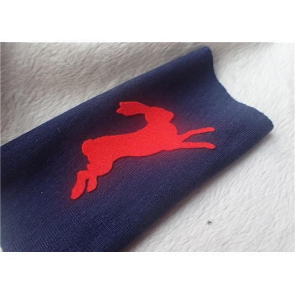 Short Plush Monochrome Flocking Heat Transfer Logo For Clothing Bright Red Color