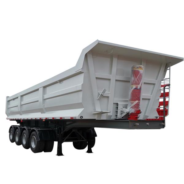 Transport Machinery Flat Dump Semi-trailer Rear Dump Truck with Mechanical Suspension