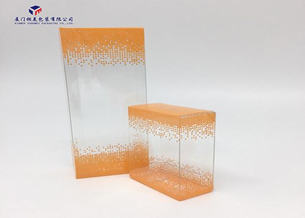 Rectangle PET Custom Printed Plastic Boxes Orange Color Size 5.8cm*3cm*7.8cm