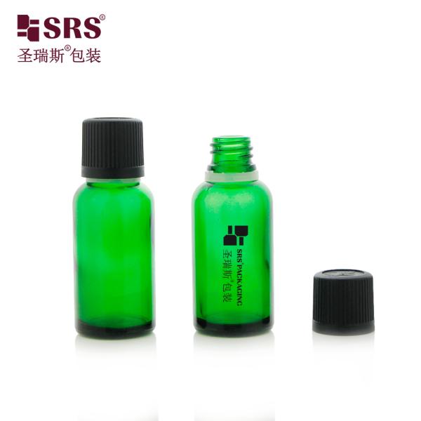 Screw Type Injection Black Color Child Proof Cap Glass Bottles Essential Oil Bottle 50ml