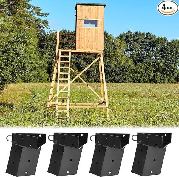 Des supports de support de cerf 4x4 en acier revêtu de poudre Des supports d'ascenseur pour plateforme de chasse en plein air Tour de stores de cerf surélevé