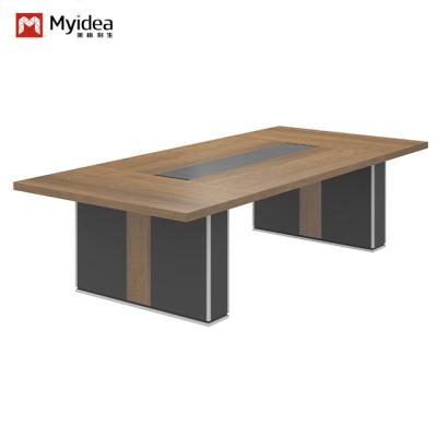 Mesa de reuniões de escritório moderna e elegante feita na fábrica de Foshan Myidea com material E0 MFC