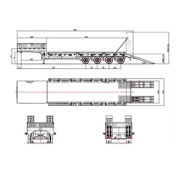 13t Axle 40FT Container Flatbed Semi Trailer Tandem Customized Trailer with 12 Tires