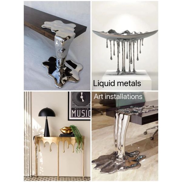 Stacked Golden Hammered Texture Stainless Steel Art Ornaments Modern Home Decor Sculptures