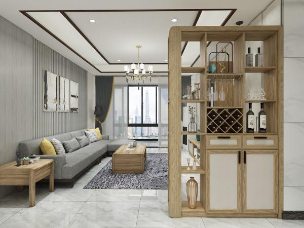 Modern Living Room Furniture Of MDF Panel TV Wall Unit Cabinets By Floor Stand And Hang Storage Rack Shelves