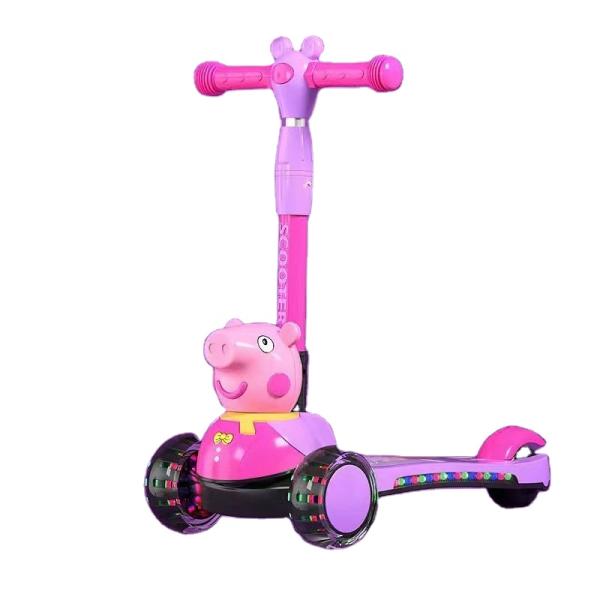 Детский педаль скейтборд скутер автомобиль со складной функцией музыкальное освещение и PU колеса