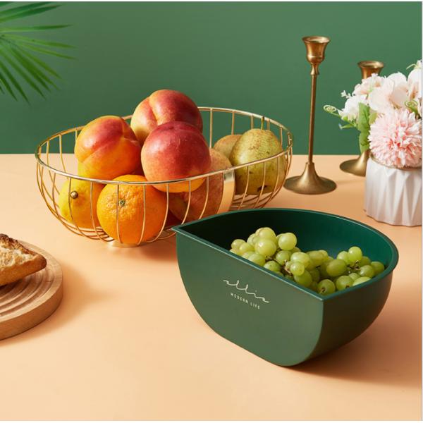 Double Partition Electroplating Steel Fruit Basket Fall Resistant