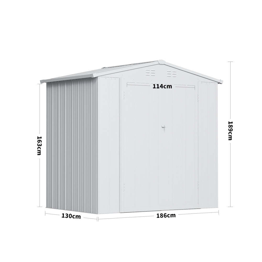 6.6ft Durable Metal Garden Shed House Storage Shed for Tools Outdoor Storage Solution