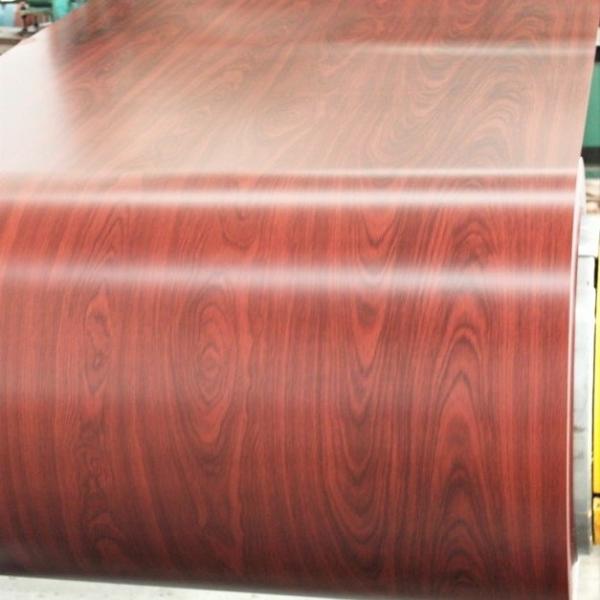 ASTM Standard Wood Grain Color Coated Galvanized Strip Coil PPGI Steel Coil for Roofing Sheet SIRM Certified and Approved