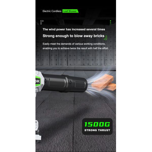 21V Cordless Leaf Blower, 0.8KG Lightweight Brushless Motor Blower, 6 Adjustable Speeds Up to 53m/s, Handheld Electric Air Blower for Yard Lawn Car Cleaning