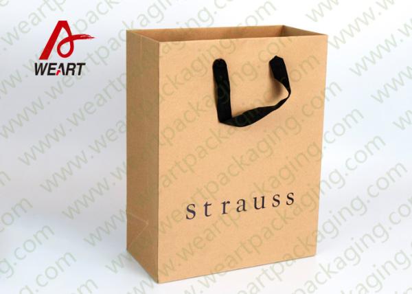 Black Hot Foil Clothes Shop Custom Printed Paper Bags Matte lamination