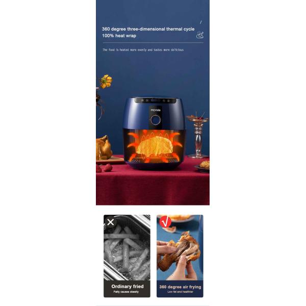 Automatic 6.5L Smart Air Fryers 6.9 Quart 1500 Watt