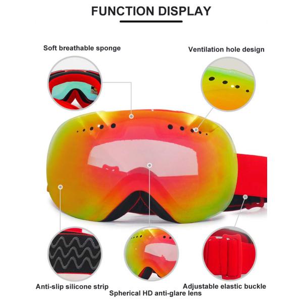 Sample Make Samples Large Spherical Dual Lens Polarized OTG Snow Googles Ski Goggles