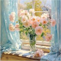 40x40cm Preimpreso Predibujado Canvas Board Estilo Floral Para Pintura