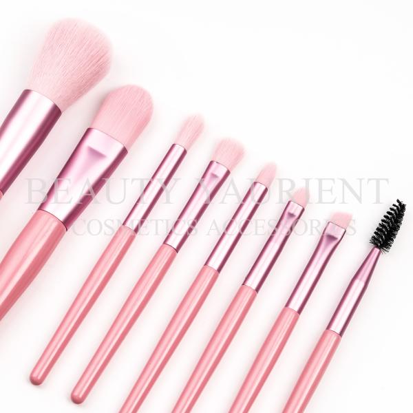 Anti Bac 8 Piece Makeup Brush Set  PBT Hair Travel Makeup Brush Set