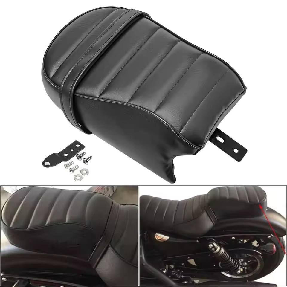Motorcycle Rear Passenger Seat Cushion Black Seat Pad for Harley Sportster Iron 883 XL883N 2016-2023