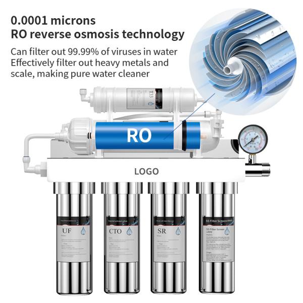 7 Stage Stainless Steel RO Water Filter Well Water Filtration System 600G