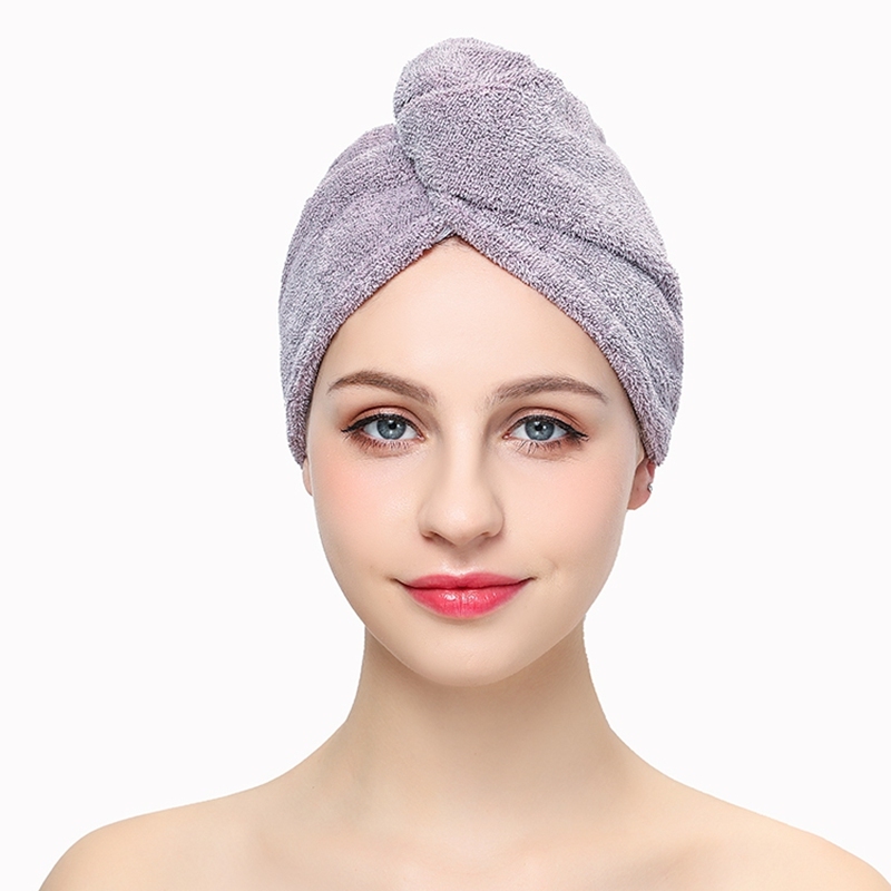 Custom Size Bamboo Charcoal Microfibre Hair Towel Wrap 350gsm Breathable