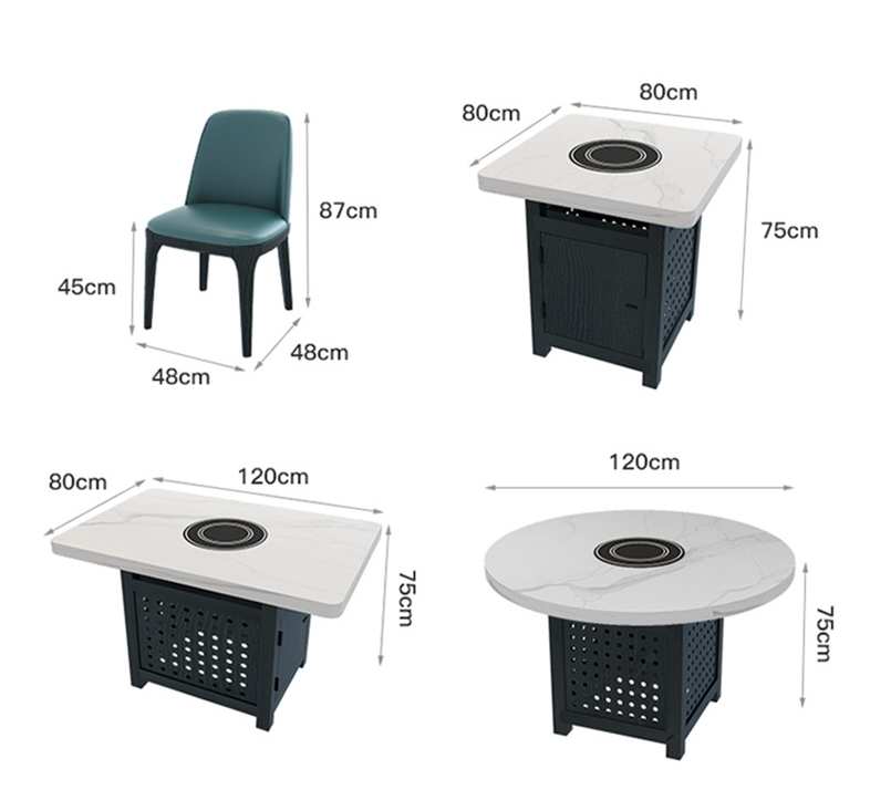 New Arrivals Restaurant Italen Restaurant Tables and Chairs Price Marble Hot Pot Table
