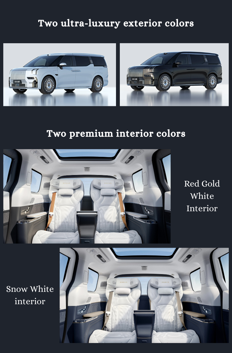 Zeekr Luxury Electric MPV Car 4-Wheel 580kW Power 810Nm Torque 108kWh Battery 4 Seats 702KM CLTC Range New Energy Vehicle