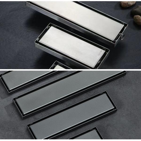 Matte Silver Shower Floor Drain Linear Rectangular Shape For Basement