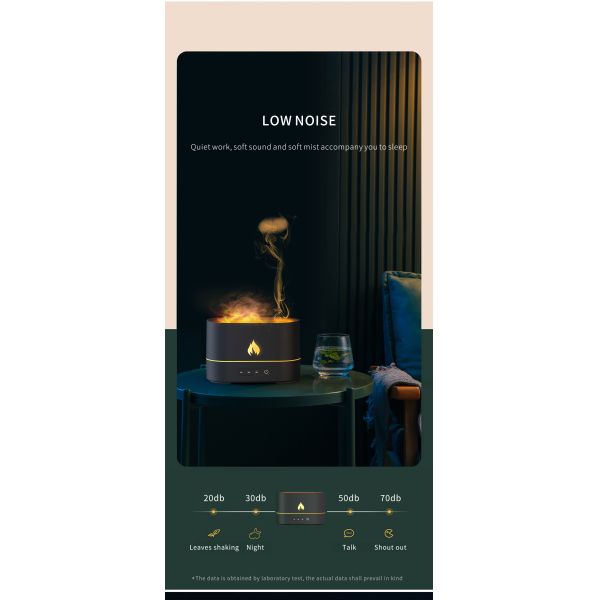 Flame Design Air Humidifier Diffuser 250Ml Aromatherapy Humidifier With Timing Controls