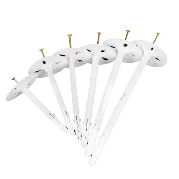 Hammer In Plastic Insulation Nail White Fastener With 50mm Head