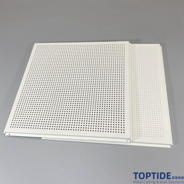 Decorative Steel T24 Lay In Perforated Ceiling Planks Exterior Corrugated Metal Ceiling