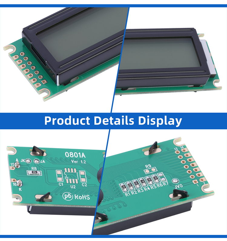 Gray Film 0801A Character LCD Screen 01*8 LCD 8*1 0801 14 PIN Cob LCD Module