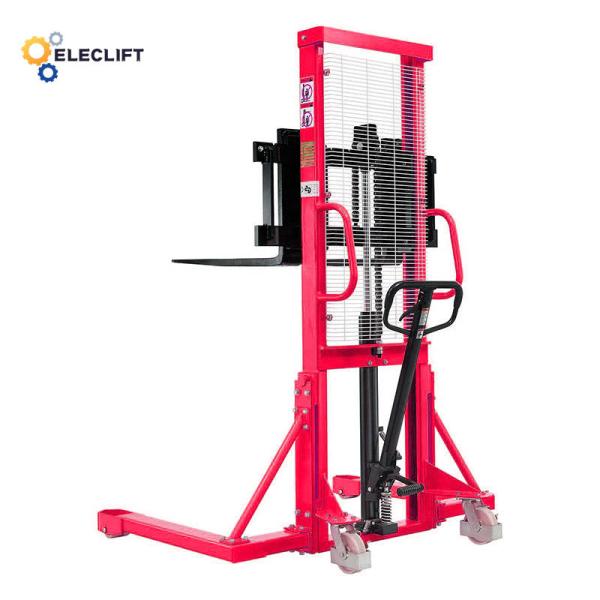 1 Stage Manual Pallet Stacker With 1600mm Lift Height 0.8km/h Speed And 85mm Fork Height Adjustment