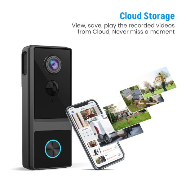Voice Changer Smart Wi Fi Enabled Video Doorbell 1080P Full HD AI Human Detection