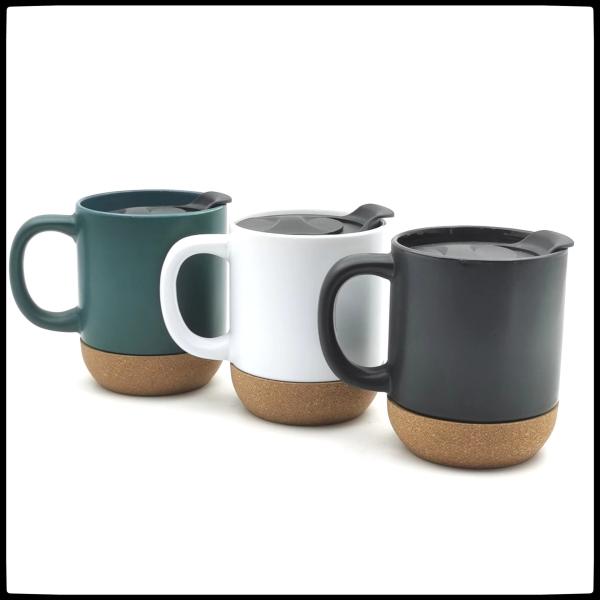 Custom Logo 15oz Sublimation Porcelain Coffee Mug Ceramic Cup With Handle Lid And Wooden Bottom