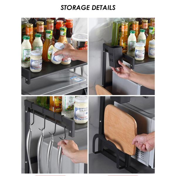 Stainless Steel Countertop Kitchen Rack , Microwave Oven Shelf Rack OEM ODM